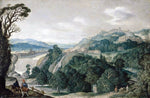  Johann Konig Extensive Landscape with the Flight into Egypt - Hand Painted Oil Painting