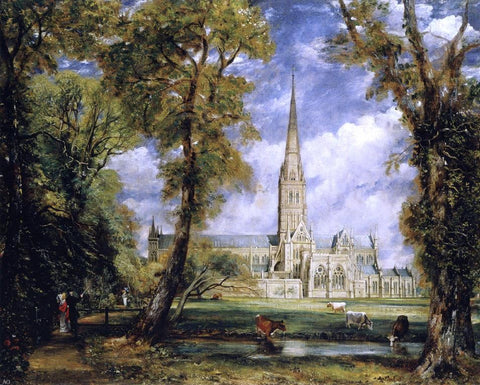  John Constable Salisbury Cathedral from the Bishop's Garden - Hand Painted Oil Painting