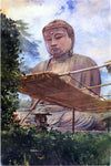  John La Farge The Great Statue of Amida Buddha at Kamakura, Known as the Diabutsu, from the Priest's Garden - Hand Painted Oil Painting