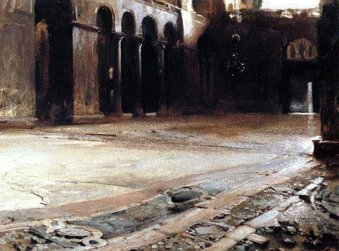  John Singer Sargent Pavement of St. Mark's - Hand Painted Oil Painting