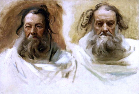  John Singer Sargent Study for Two Heads for Boston Mural "The Prophets" - Hand Painted Oil Painting