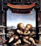  Joos Van Cleve The Infants Christ and Saint John the Baptist Embracing - Hand Painted Oil Painting