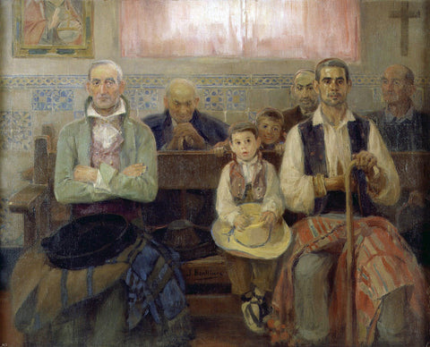  Jose Benlliure Y Gil Misa en la Ermita - Hand Painted Oil Painting