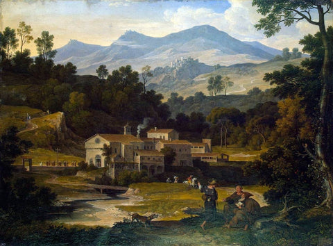  Joseph Anton Koch Monastery of San Francesco di Civitella in the Sabine Mountains - Hand Painted Oil Painting