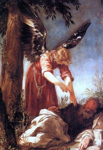  Juan Antonio Frias Y Escalante An Angel Awakens the Prophet Elijah - Hand Painted Oil Painting