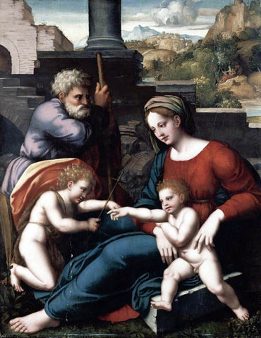  Leonardo Da pistoia The Holy Family with the Infant St John - Hand Painted Oil Painting