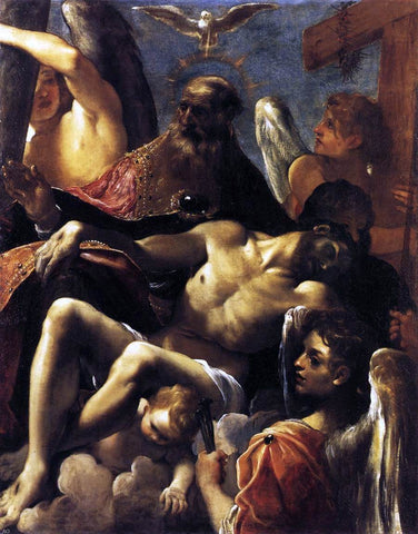  Lodovico Carracci The Trinity with the Dead Christ - Hand Painted Oil Painting