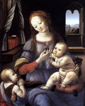  Lorenzo Di Credi Madonna with the Christ Child and St John the Baptist - Hand Painted Oil Painting