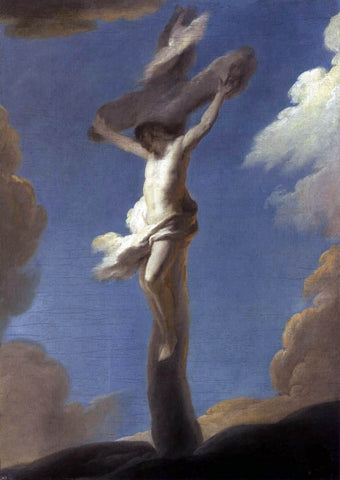  Louis De Silvestre Christ on the Cross Formed by Clouds - Hand Painted Oil Painting