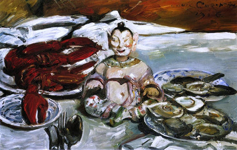  Lovis Corinth Still Life with Buddha, Lobsters and Oysters - Hand Painted Oil Painting