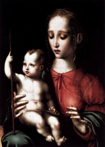 Luis De Morales Virgin and Child with a Spindle - Hand Painted Oil Painting