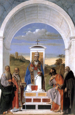  Marco Basaiti St Peter Enthroned and Four Saints - Hand Painted Oil Painting