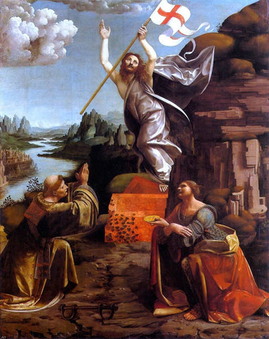  Marco D'Oggiono Resurrection of Christ with Sts Leonardo and Lucy - Hand Painted Oil Painting