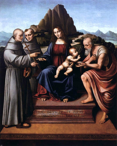 Marco D'Oggiono Virgin and Child Enthroned with Saints - Hand Painted Oil Painting