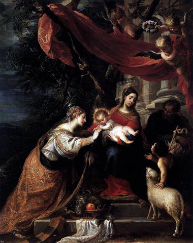  The Younger Mateo Cerezo The Mystic Marriage of St Catherine - Hand Painted Oil Painting