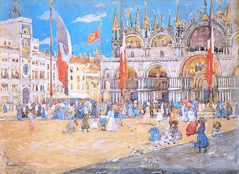  Maurice Prendergast St. Mark's, Venice - Hand Painted Oil Painting