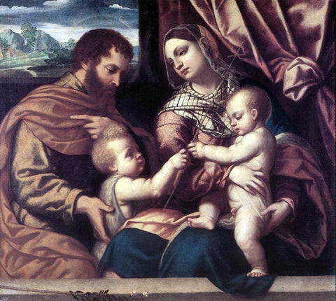  Moretto Da Brescia Holy Family - Hand Painted Oil Painting