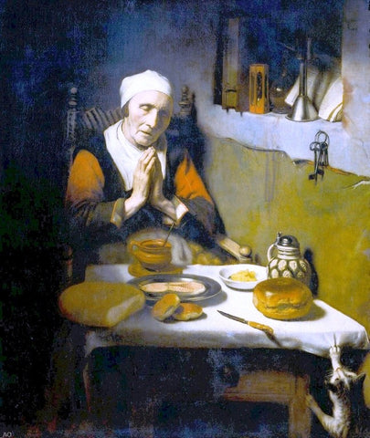 Nicolaes Maes Old Woman at Prayer - Hand Painted Oil Painting