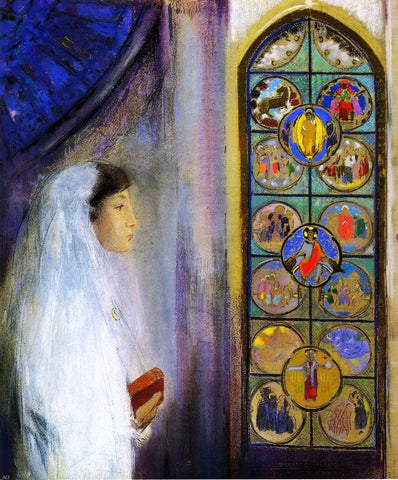  Odilon Redon Portrait of Simone Fayet in Holy Communion - Hand Painted Oil Painting