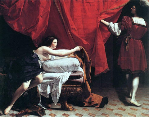 Orazio Gentileschi Joseph and Potiphar's Wife - Hand Painted Oil Painting