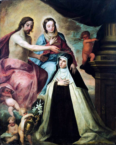  Pedro De Moya Vision of St Maria Magdalena di Pazzi - Hand Painted Oil Painting