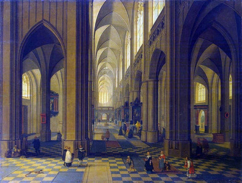  The Younger Peeter Neeffs Interior of the Antwerp Cathedral - Hand Painted Oil Painting