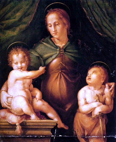  Pier Francesco Di Jacopo Foschi The Madonna and Child with the infant Saint John the Baptist - Hand Painted Oil Painting