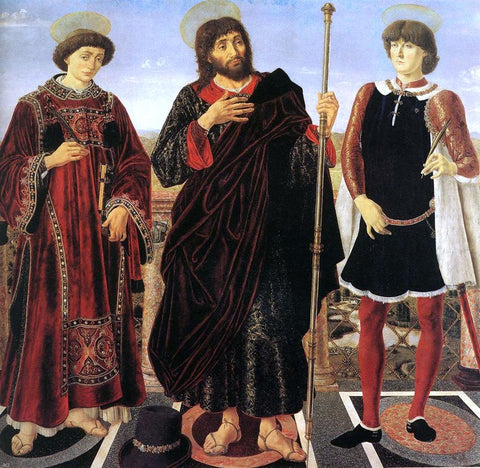 Piero Del Pollaiuolo Altarpiece with Three Saints - Hand Painted Oil Painting
