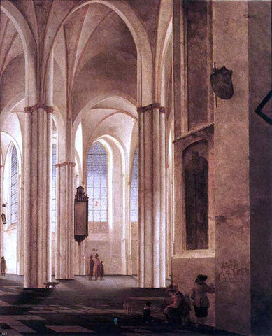  Pieter Jansz Saenredam The Interior of the Buurkerk at Utrecht - Hand Painted Oil Painting