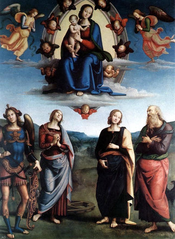  Pietro Perugino Madonna in Glory with the Child and Saints - Hand Painted Oil Painting