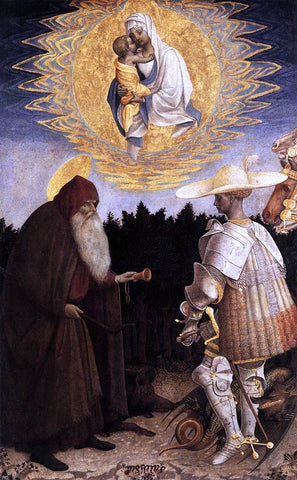  Antonio Pisanello Apparition of the Virgin to Sts Anthony Abbot and George - Hand Painted Oil Painting