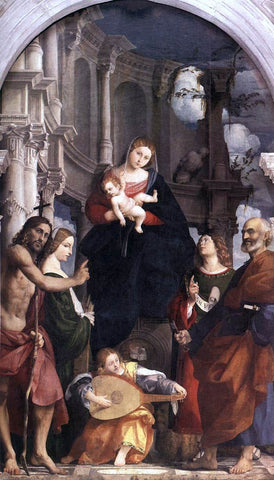  Porde Madonna and Child Enthroned with Saints - Hand Painted Oil Painting