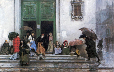  Raimundo de Madrazo Y Garreta Coming out of Church - Hand Painted Oil Painting