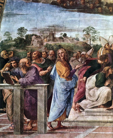  Raphael La Disputa (detail 2) (Stanza della Segnatura) - Hand Painted Oil Painting