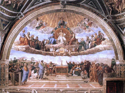  Raphael La Disputa (Stanza della Segnatura) (also known as Disputation of the Holy Sacrament) - Hand Painted Oil Painting