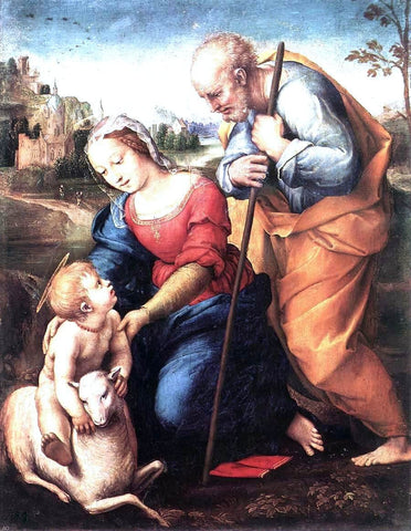  Raphael The Holy Family with a Lamb - Hand Painted Oil Painting