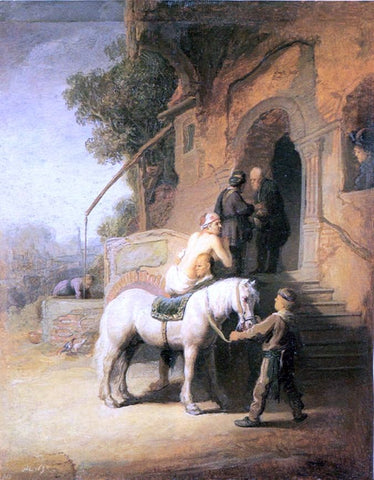  Rembrandt Van Rijn A Charitable Samaritan (also known as The Good Samaritan) - Hand Painted Oil Painting