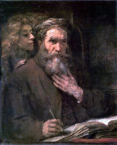 Rembrandt Van Rijn Evangelist Matthew - Hand Painted Oil Painting