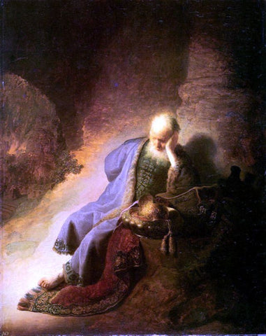  Rembrandt Van Rijn Jeremiah Lamenting the Destruction of Jerusalem - Hand Painted Oil Painting
