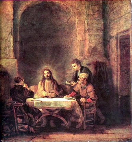  Rembrandt Van Rijn A Supper at Emmaus - Hand Painted Oil Painting