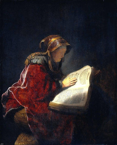  Rembrandt Van Rijn The Prophetess Anna (also known as Rembrandt's Mother) - Hand Painted Oil Painting