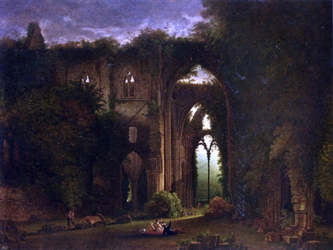  Samuel Colman Sketching the Ruins of Tintern Abbey - Hand Painted Oil Painting