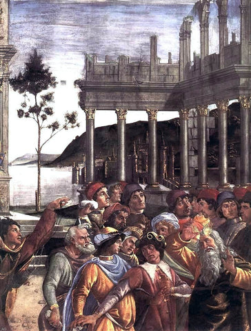  Sandro Botticelli The Punishment of Korah and the Stoning of Moses and Aaron (detail 4) (Cappella Sistina, Vatican) - Hand Painted Oil Painting