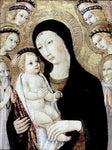  Sano Di Pietro Madonna and Child with Sts Anthony Abbott and Bernardino of Siena - Hand Painted Oil Painting