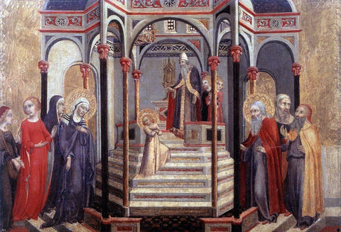  Sano Di Pietro Presentation of the Virgin at the Temple - Hand Painted Oil Painting