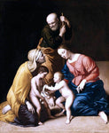  Sassoferrato Holy Family with the Infant St John the Baptist and St Elizabeth - Hand Painted Oil Painting