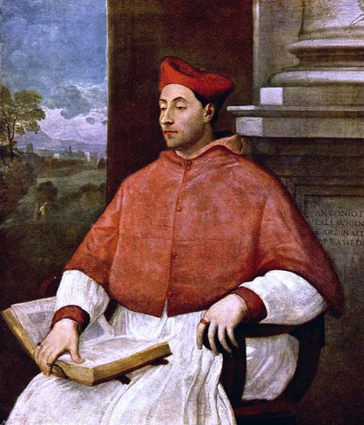  Sebastiano Del Piombo Portrait of Antonio Cardinal Pallavicini - Hand Painted Oil Painting