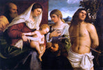  Sebastiano Del Piombo The Holy Family with St Catherine, St Sebastian and a Donor - Hand Painted Oil Painting