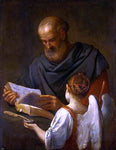  Simone Cantarini Saint Matthew and the Angel - Hand Painted Oil Painting