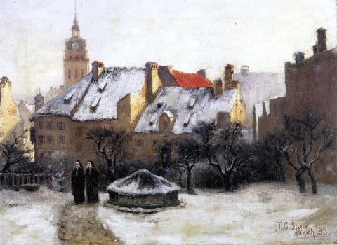  Theodore Clement Steele Winter Afternoon - Old Munich - Hand Painted Oil Painting